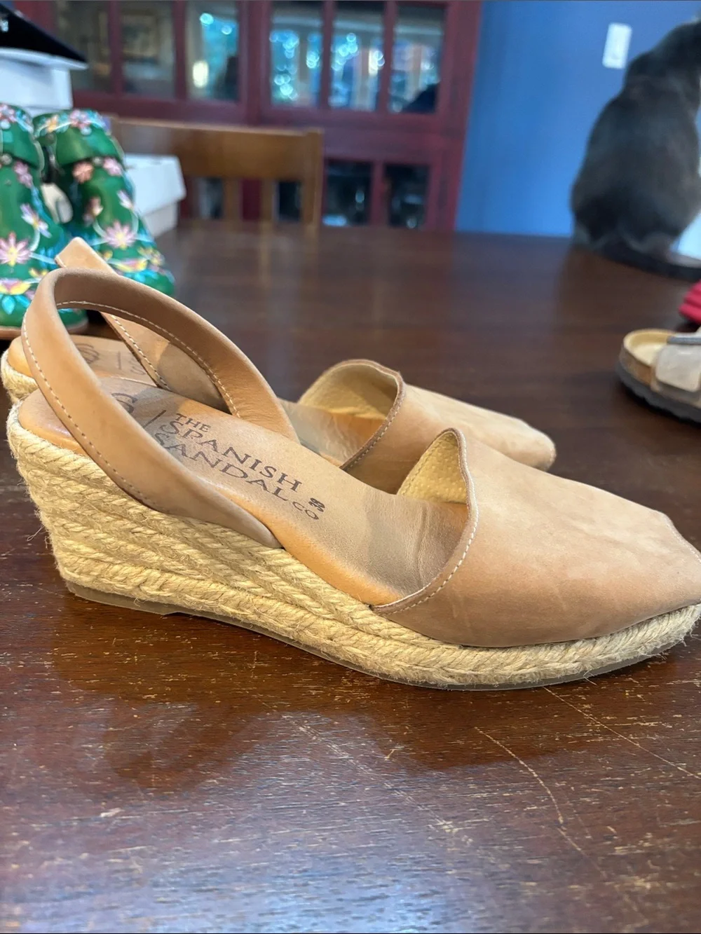 TAN NUBUCK ESPADRILLE WEDGES